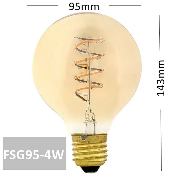 Bombilla LED de filamento flexible G95